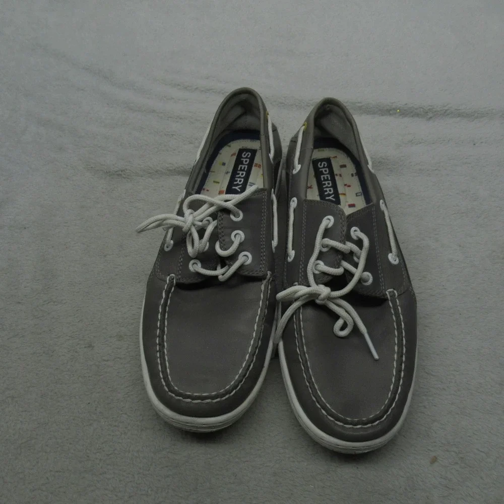 Sperry‎ Men 11 Boat Shoes Gray Top Sider Suede Classic Nautical Casual Outdoor